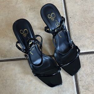 So Me Black Strappy High Heels